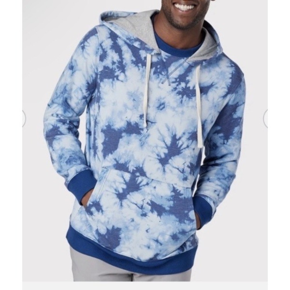 Chubbies The Far Out Hoodie Sz XL NWOT Blue White Tie-Dye Pullover Sweatshirt